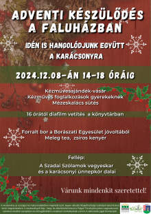 Adventi készülődés és vásár a Faluházban (12.08)